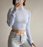 کراپ یقه اسکی برند bershka کد ww0802-02 - تصویر 2