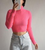 کراپ یقه اسکی برند bershka کد ww0802-03 - تصویر 3