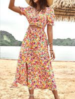 پیراهن بلند گلدار برند shein کد wsht0411-01 - تصویر 2