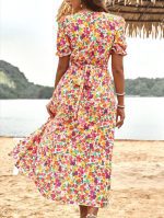 پیراهن بلند گلدار برند shein کد wsht0411-01 - تصویر 4