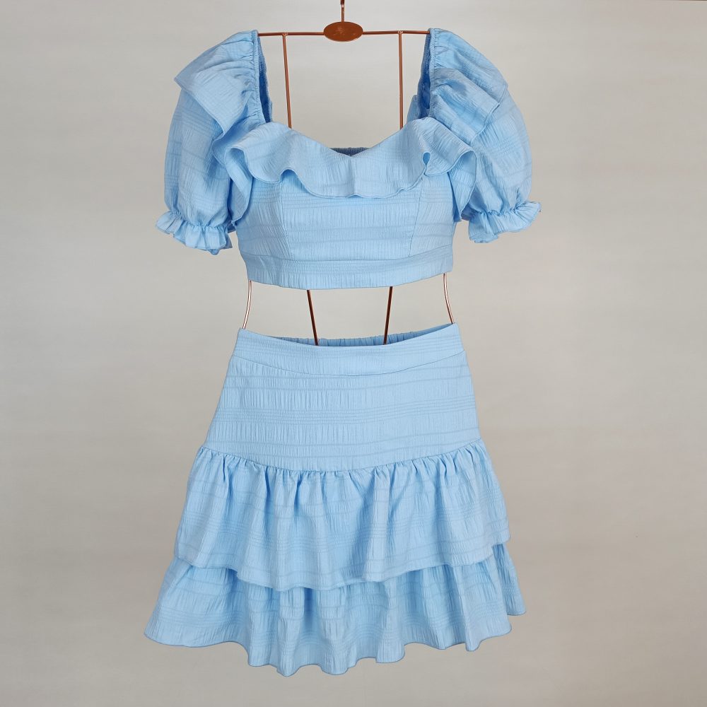 ست نیم تنه و دامن کوتاه برند shein کد wsht0413-01