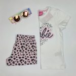 ست دخترانه تیشرت و شلوارک برند باربی کد 01-kgtshsh0301 - تصویر 2