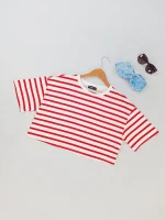 کراپ لش راه راه زنانه برند defacto کد 01-wcsh0701