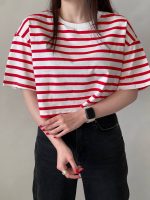 کراپ لش راه راه زنانه برند defacto کد 01-wcsh0701 - تصویر 3