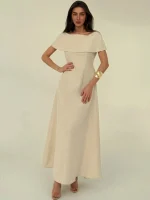 پیراهن بلند یقه قایقی برند shein کد wsht0414-01 - تصویر 2